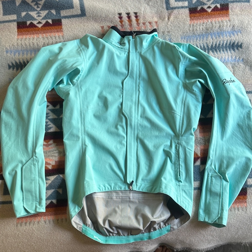 Rapha Women's Light Blue Bike Rain Jacket